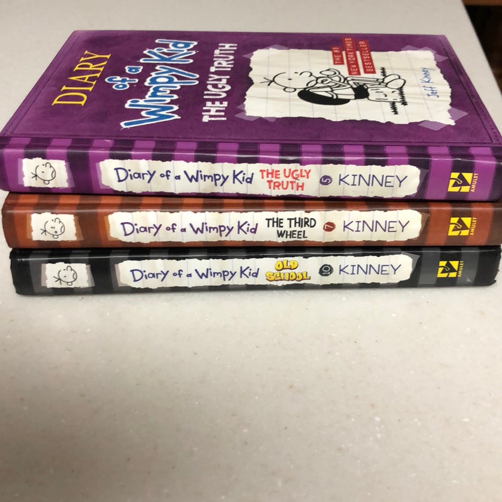#5,7 and 10 Diary of a Wimpy Kid.